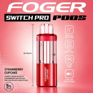 strawberry cupcake foger switch pro 30k puffs pod cover 27134